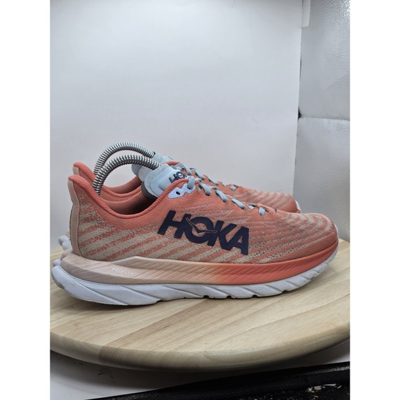 Women's Size 7B - Hoka One One Mach 5 Running Shoes Camellia/Peach Parfait - Picture 3 of 9